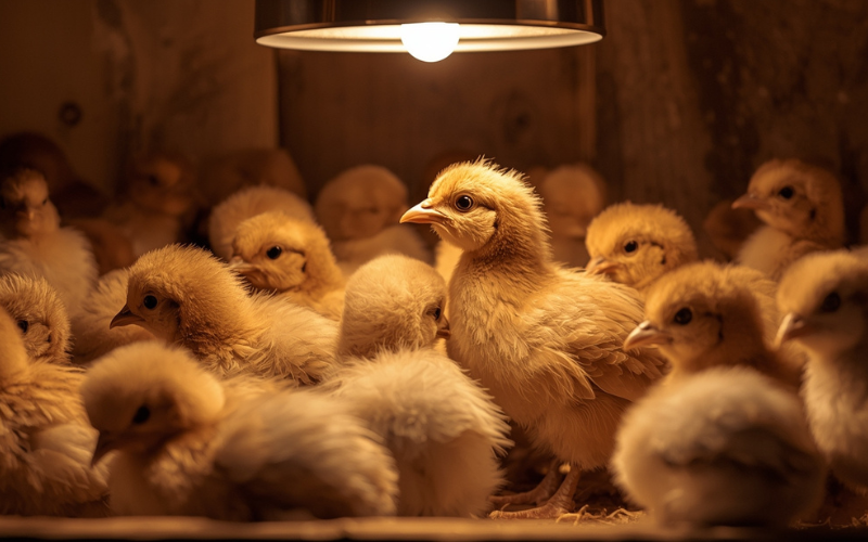 how long do chickens need a heat lamp