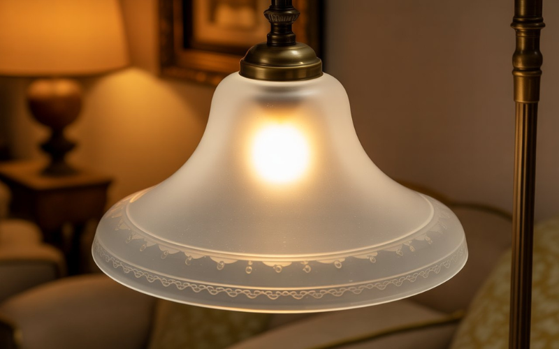 Antique Frosted Glass Shade for Floor Lamp