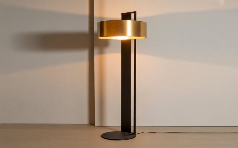 modern black and gold floor lamp