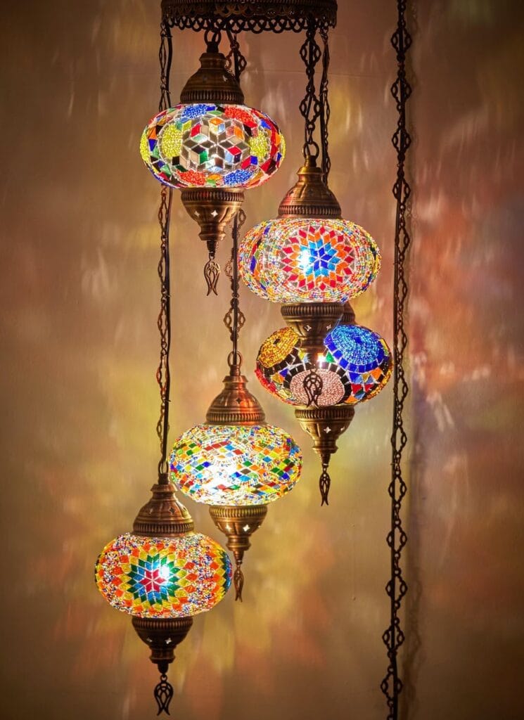 Turkish lamps living room
