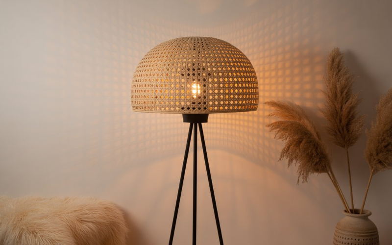 boho floor lamp overhead