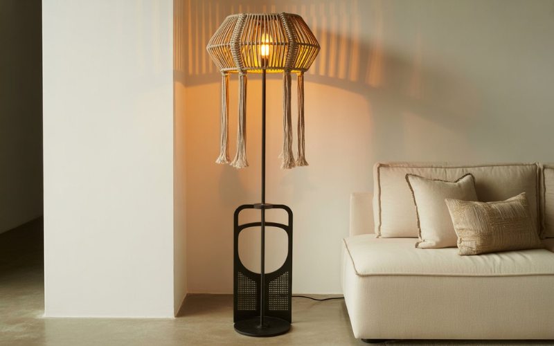 modern boho floor lamp