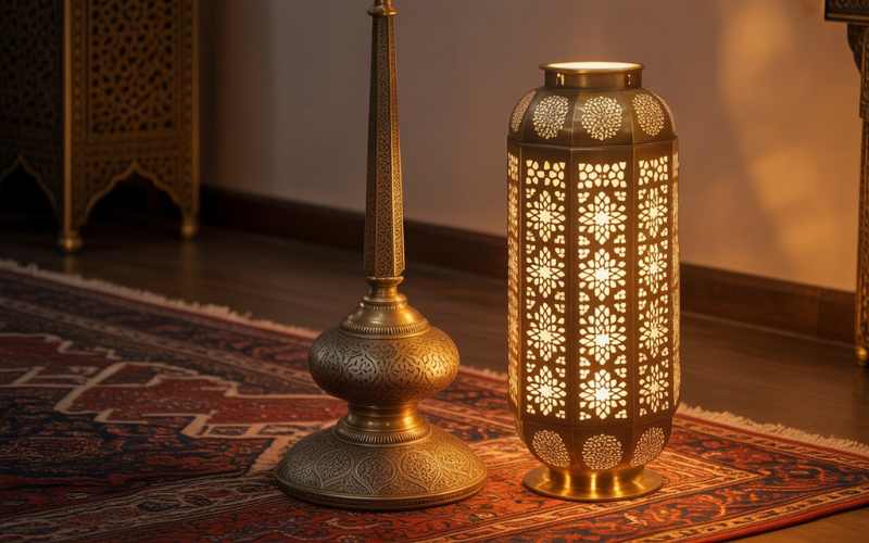 Wrought iron floor lamp