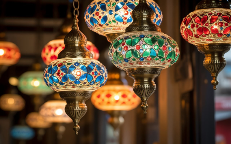 Hanging Turkish Lamps and Chandeliers