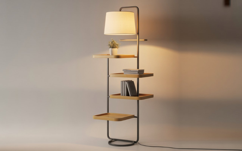 Floor Lamp with Shelves Shine