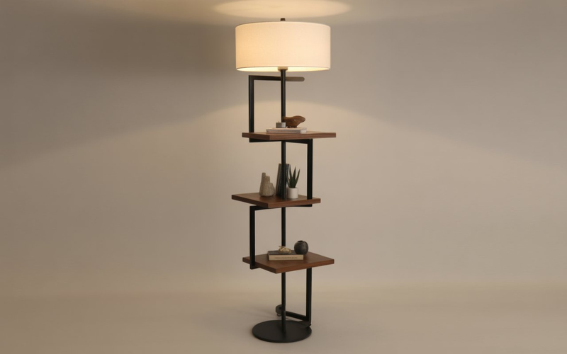 Floor Lamp with Shelves