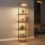 floor lamp with shelves