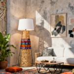 woven floor lamp