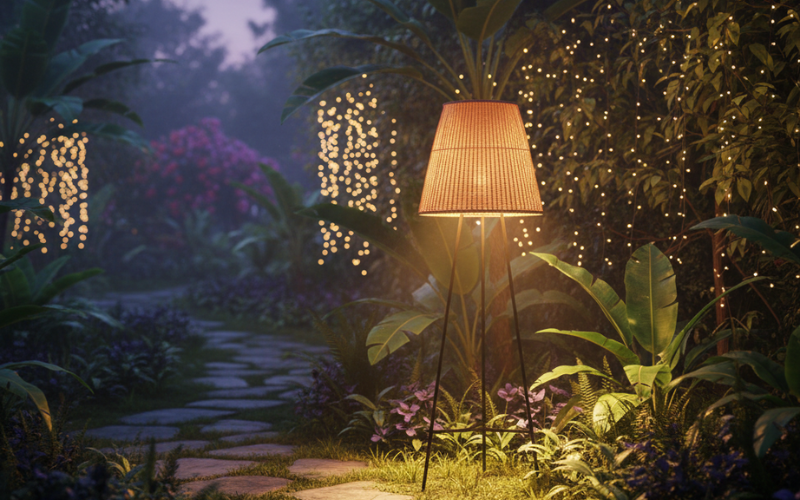 handwoven floor lamp