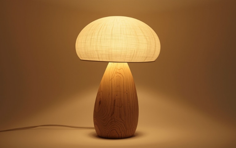 wood mushroom lamp