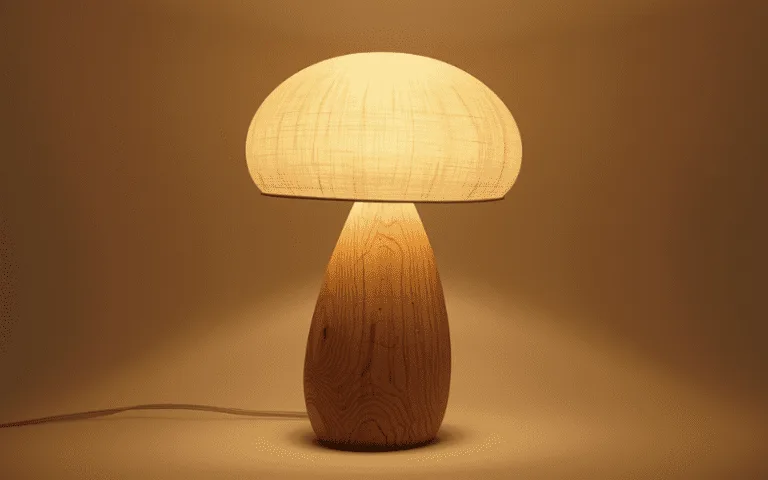 wood mushroom lamp