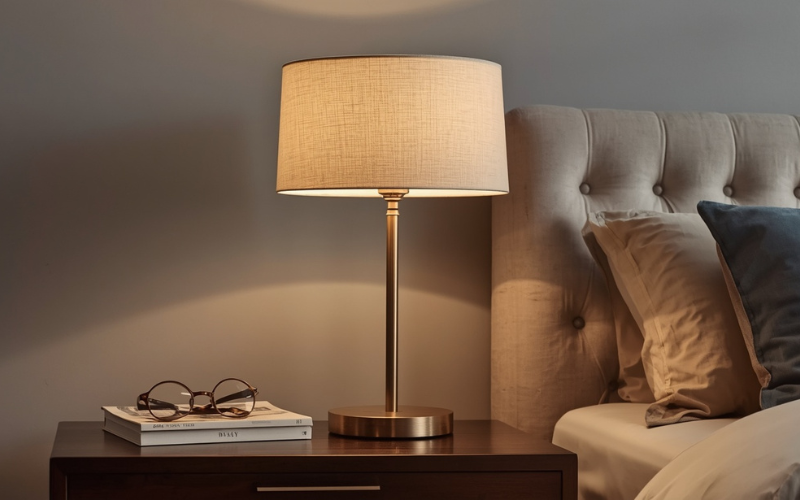 Table lamp height based on bed height