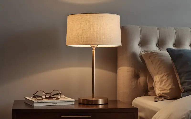 Table lamp height based on bed height