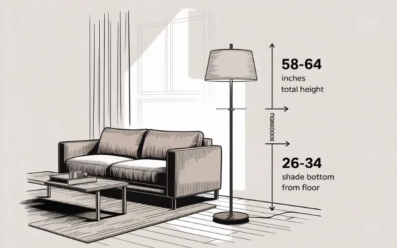 living room lamp height rules